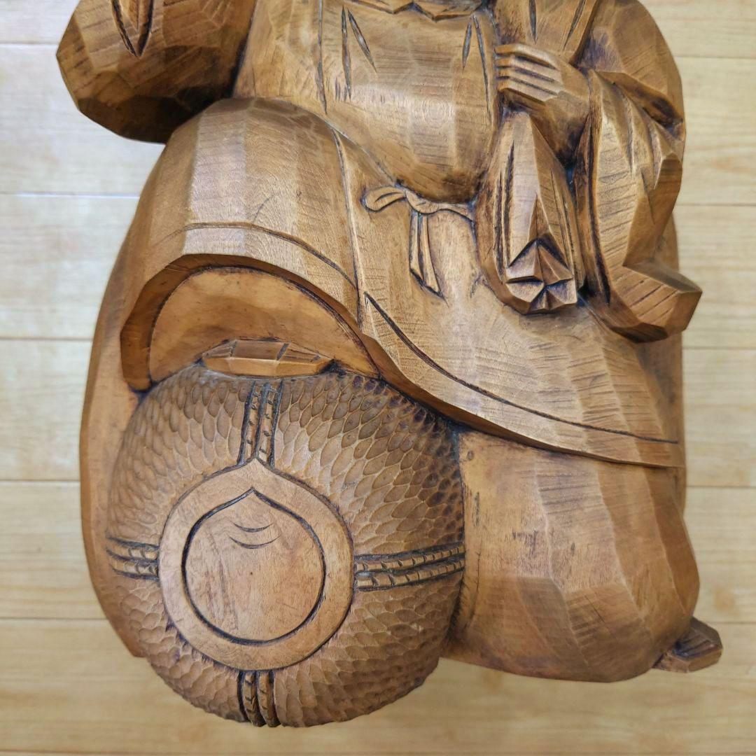 新春特価◆大黒様木彫大黒天像◆製作者在銘刻印有り◆高さ約41cm重量約7.5kg