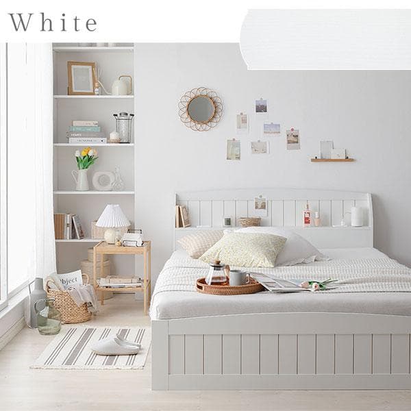 ベッド シングル ポケットコイルマットレス付き ホワイト ds-2472976