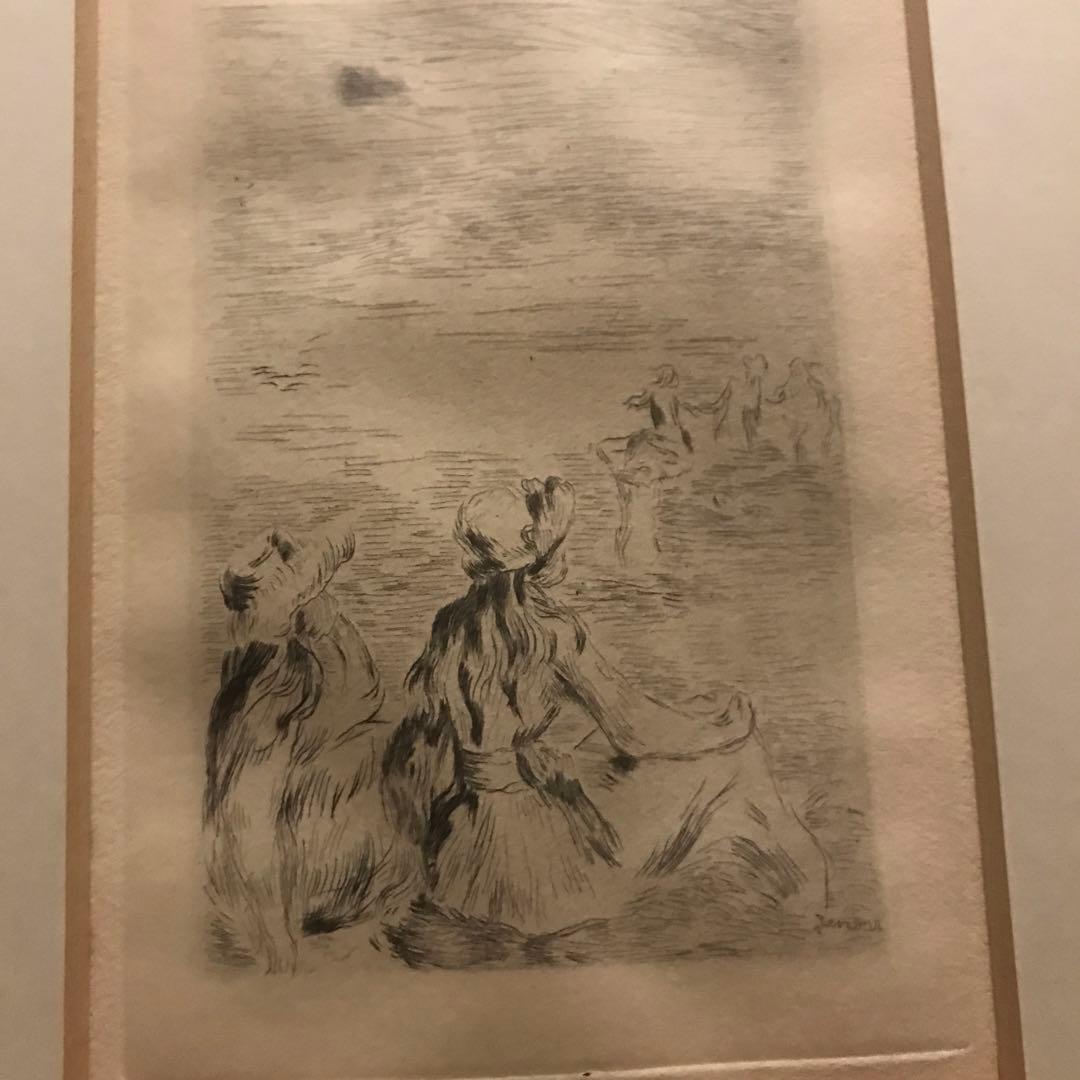 【エッチング作品】ルノアール風サイン入り（模写？／鑑定推奨）額付き