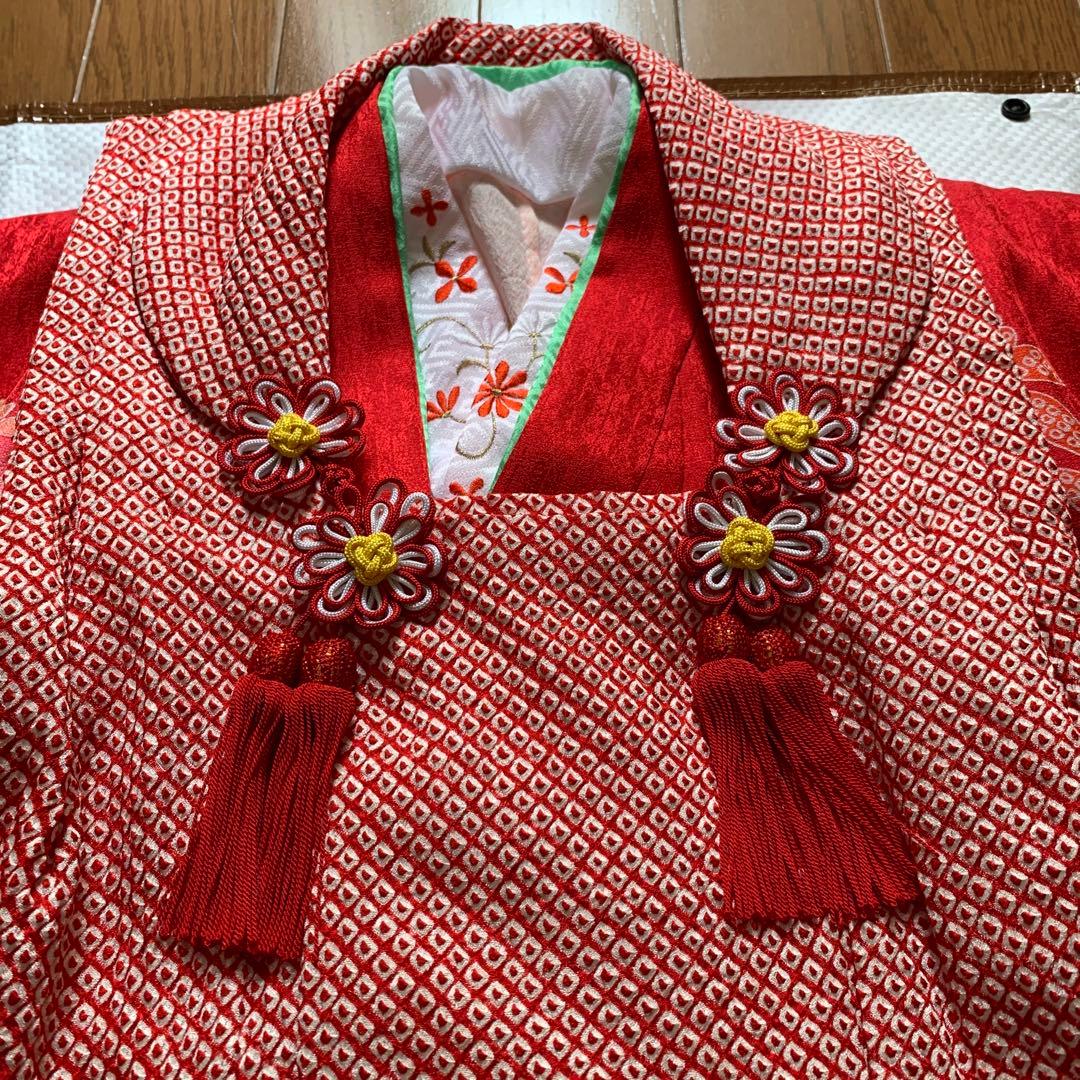 七五三　3歳　着物　被布　正絹