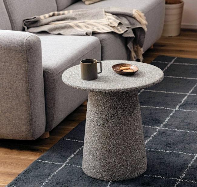 テラゾー柄ラウンドテーブル幅45cm サイドテーブル 大理石柄テーブル（43）