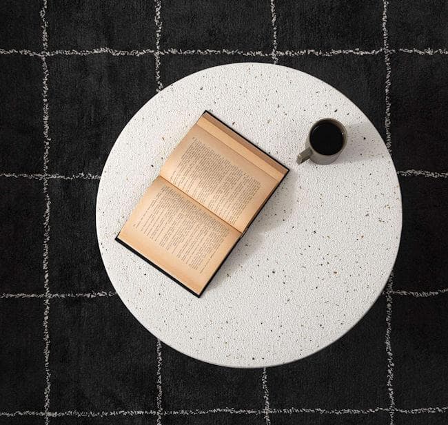 テラゾー柄ラウンドテーブル幅45cm サイドテーブル 大理石柄テーブル（43）