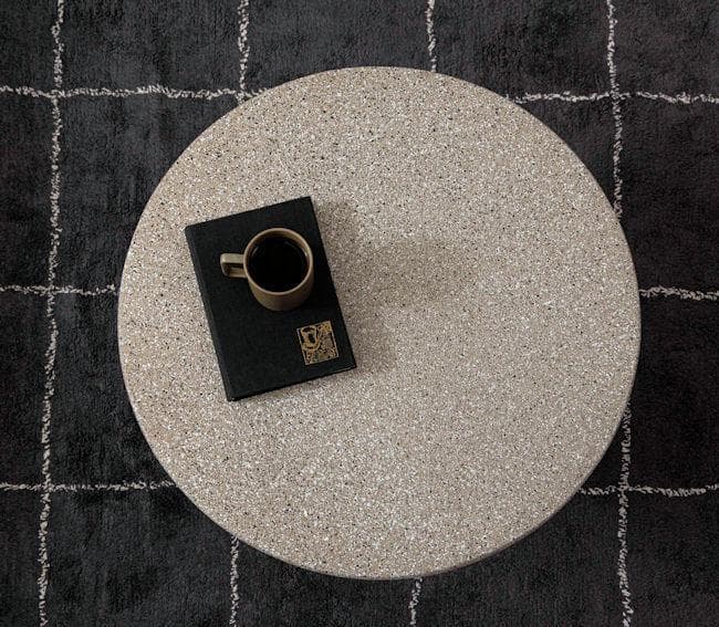 テラゾー柄ラウンドテーブル幅45cm サイドテーブル 大理石柄テーブル（43）