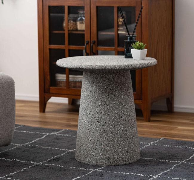 テラゾー柄ラウンドテーブル幅45cm サイドテーブル 大理石柄テーブル（43）