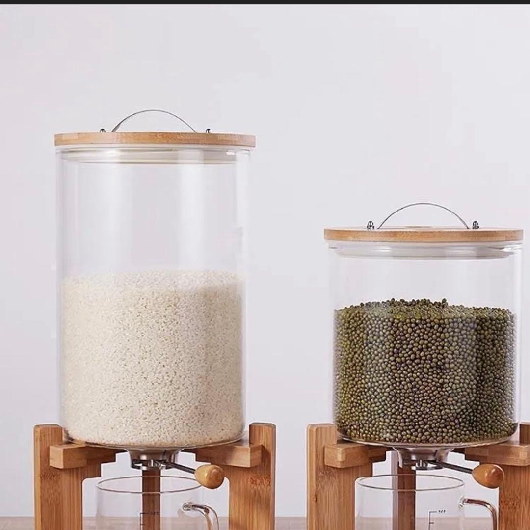 SNS話題の密閉米びつ 密閉米びつ ふた付き 収納ジャー 7.5L ガラス