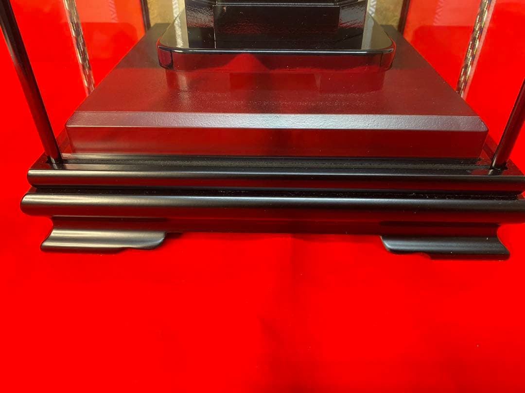 寿々登作　破魔弓　ガラスケース・水鳥鴨羽根・間口約２７×奥行約２４×高さ約６４㎝