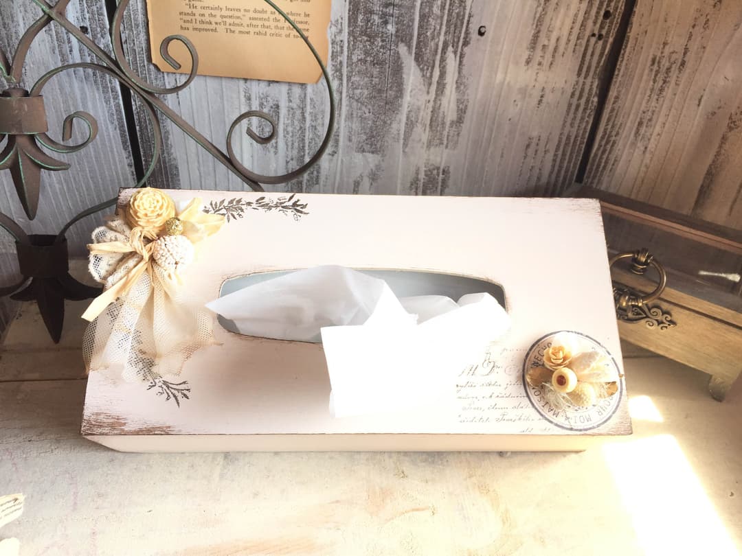 out       木製❁ ナチュラル ティッシュBox❁