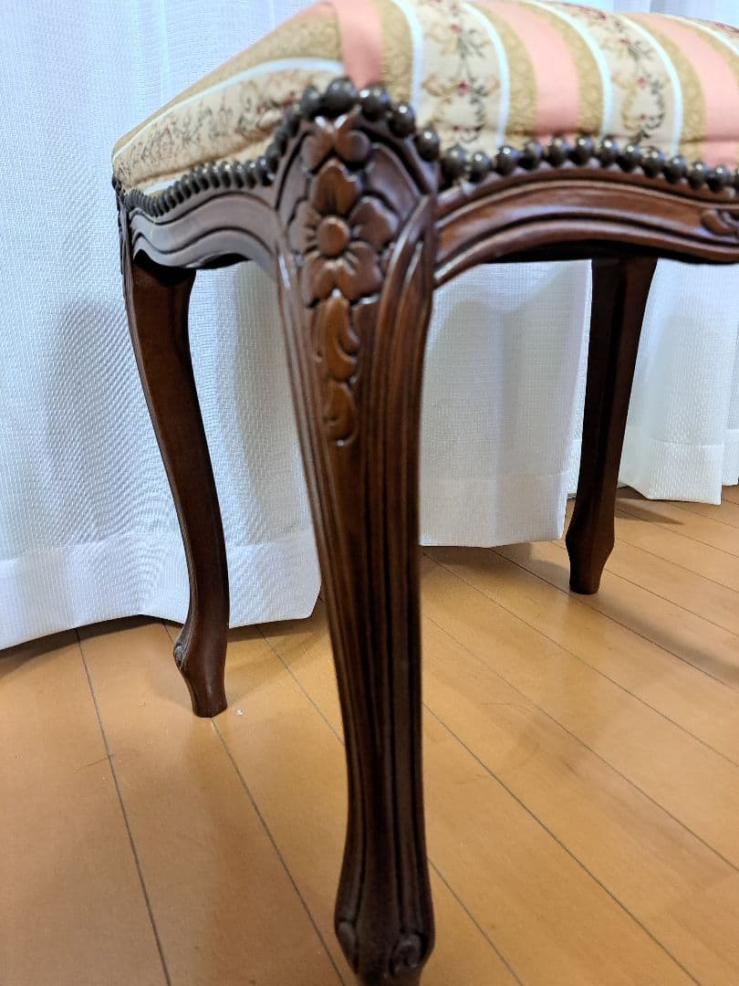 クラシック彫刻デザイン 猫足スツール