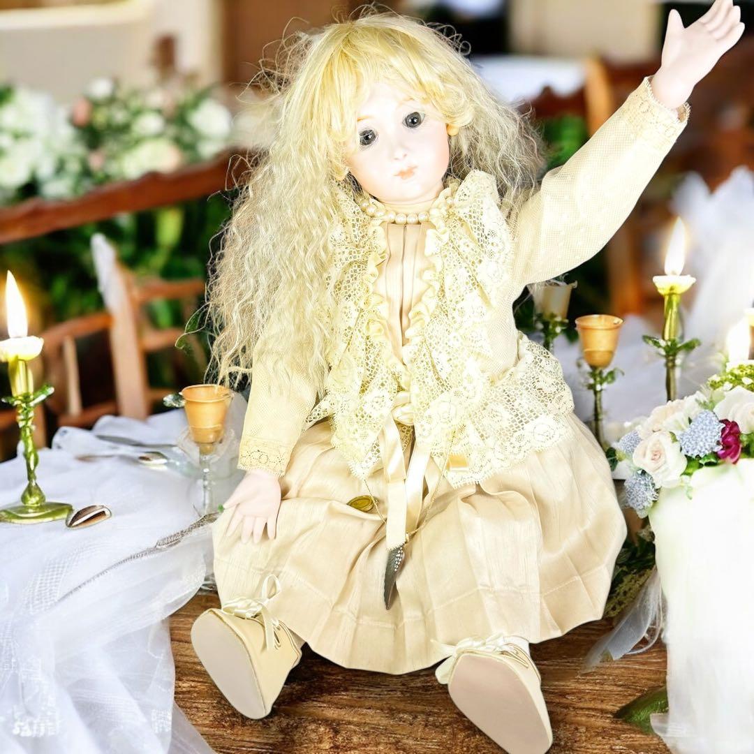 ひまわり ビスクドール ロングフェイス ジュモー トリステ 証明書付き