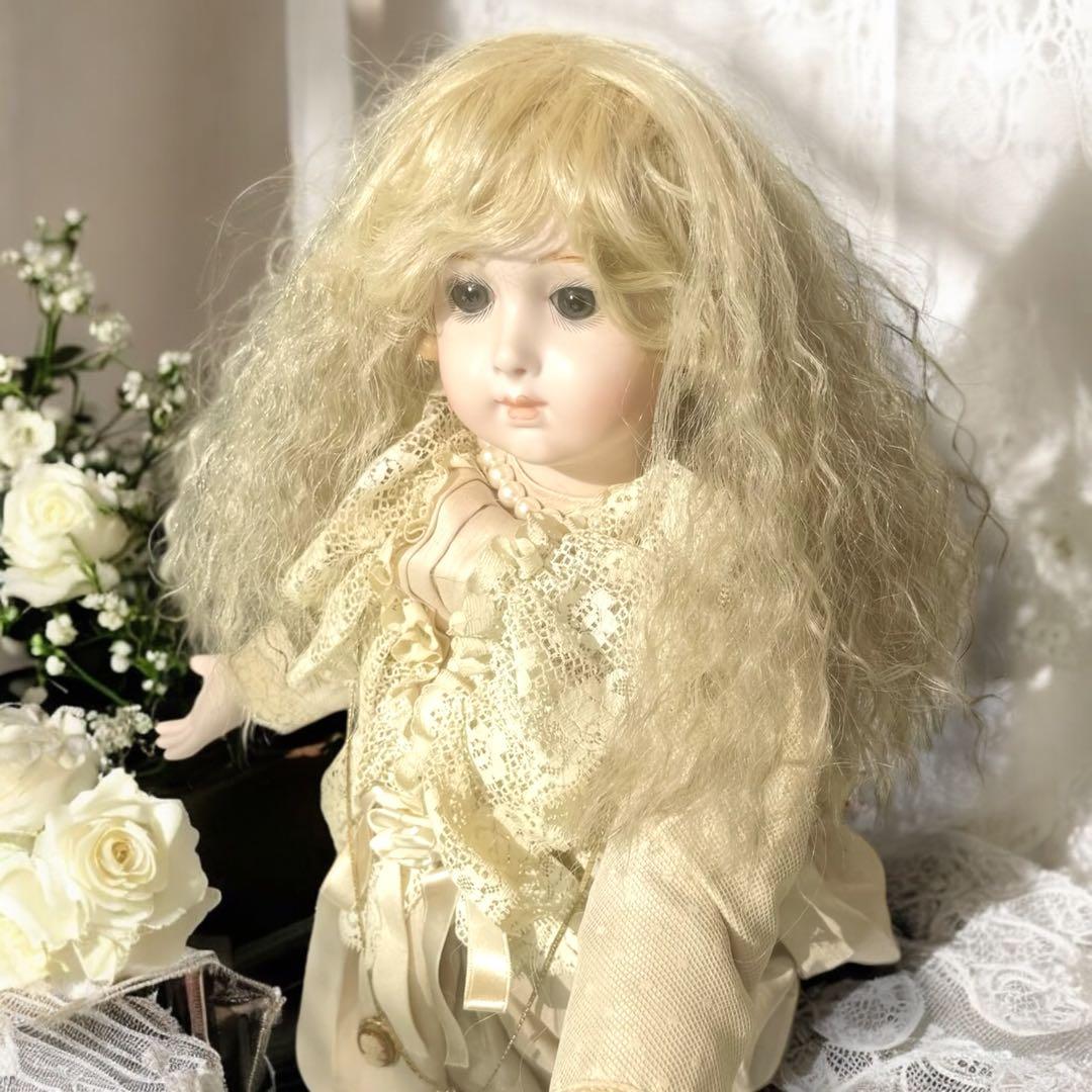 ひまわり ビスクドール ロングフェイス ジュモー トリステ 証明書付き