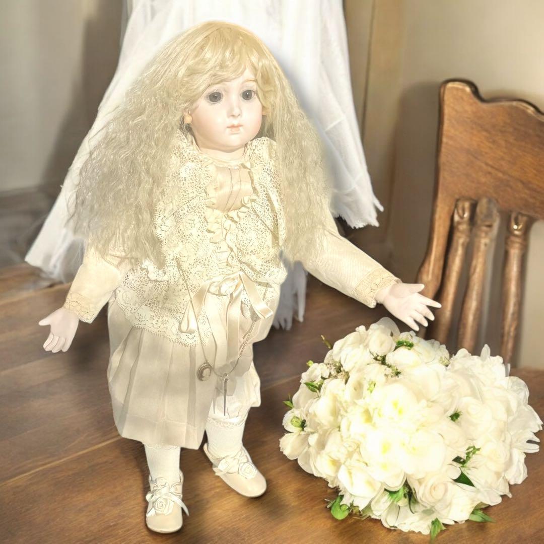 ひまわり ビスクドール ロングフェイス ジュモー トリステ 証明書付き