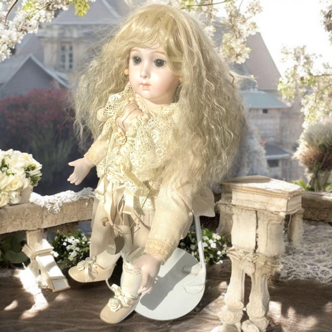 ひまわり ビスクドール ロングフェイス ジュモー トリステ 証明書付き