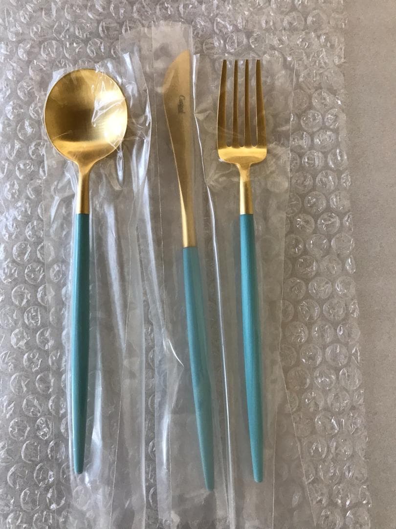 クチポール GOA ゴールド ターコイズ デザート3点セット カトラリー
