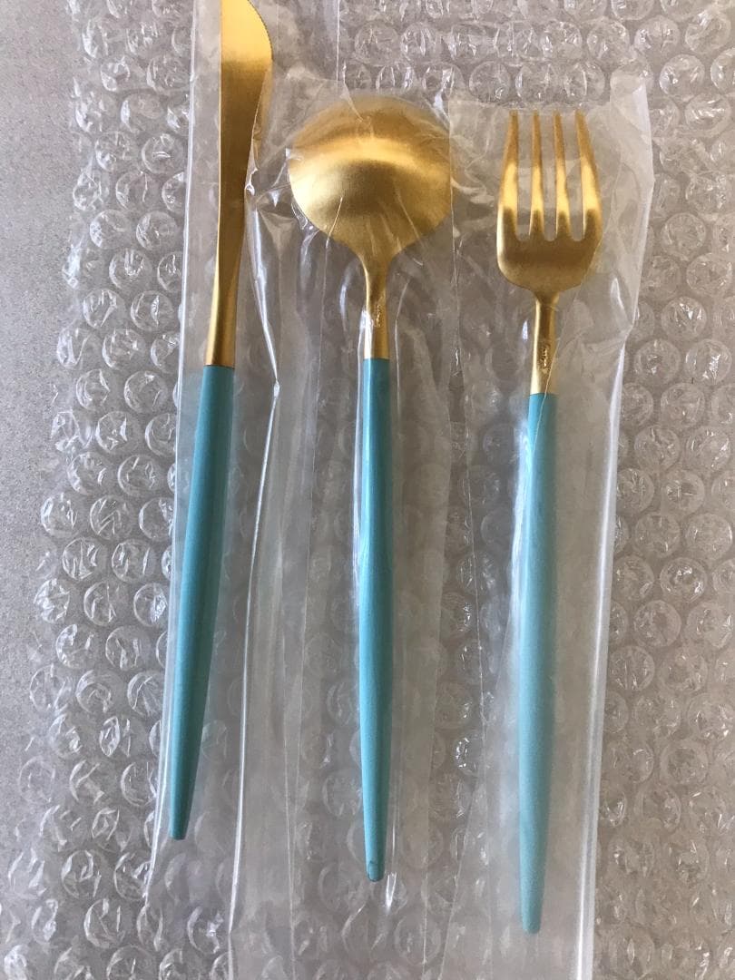 クチポール GOA ゴールド ターコイズ デザート3点セット カトラリー