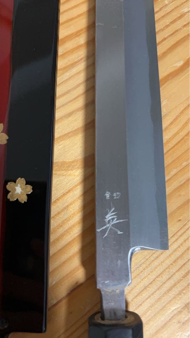 柳刃包丁 金桜模様