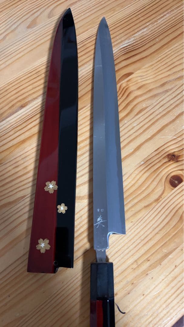 柳刃包丁 金桜模様