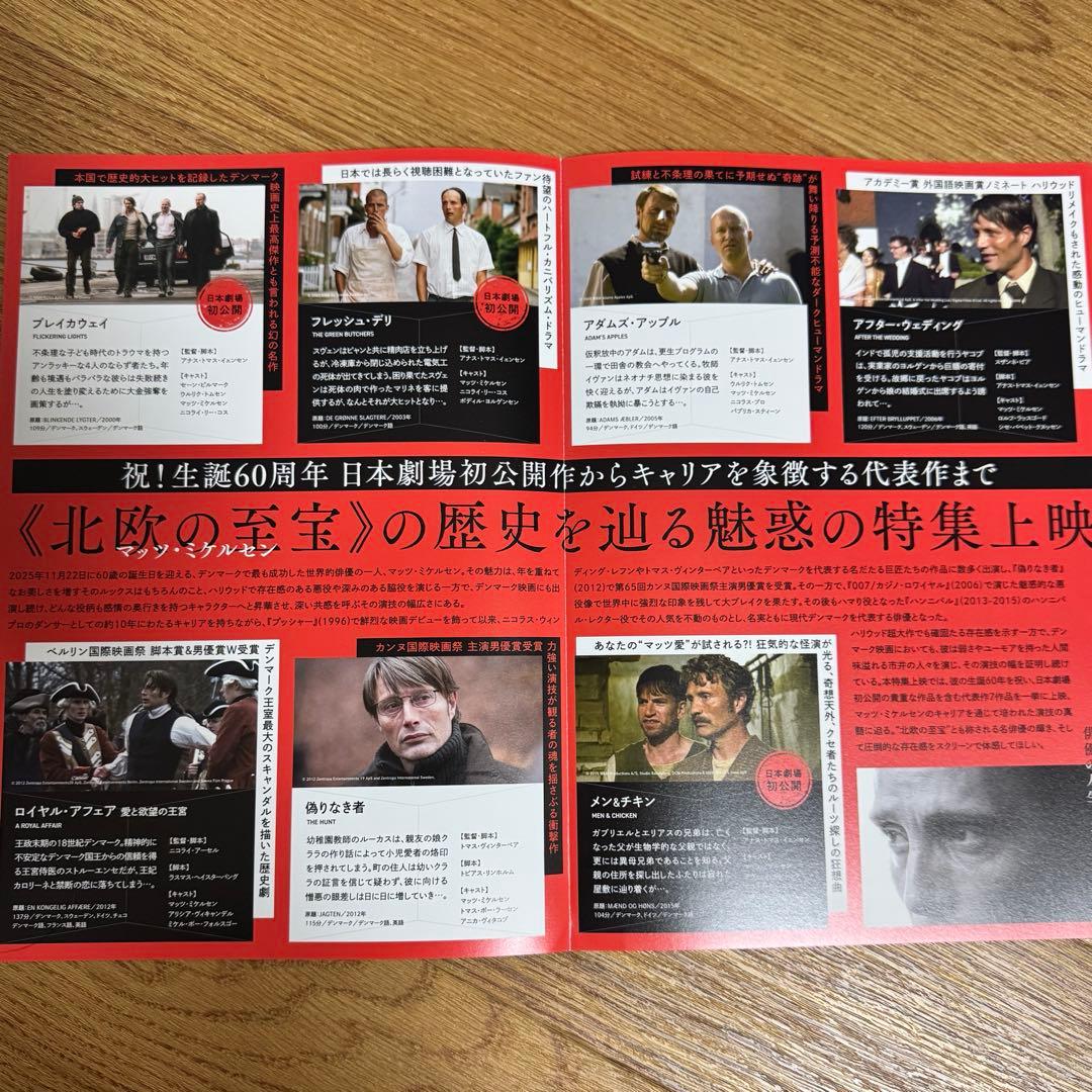 マッツ・ミケルセン生誕60周年祭 見開きフライヤー5枚 北欧の至宝 映画