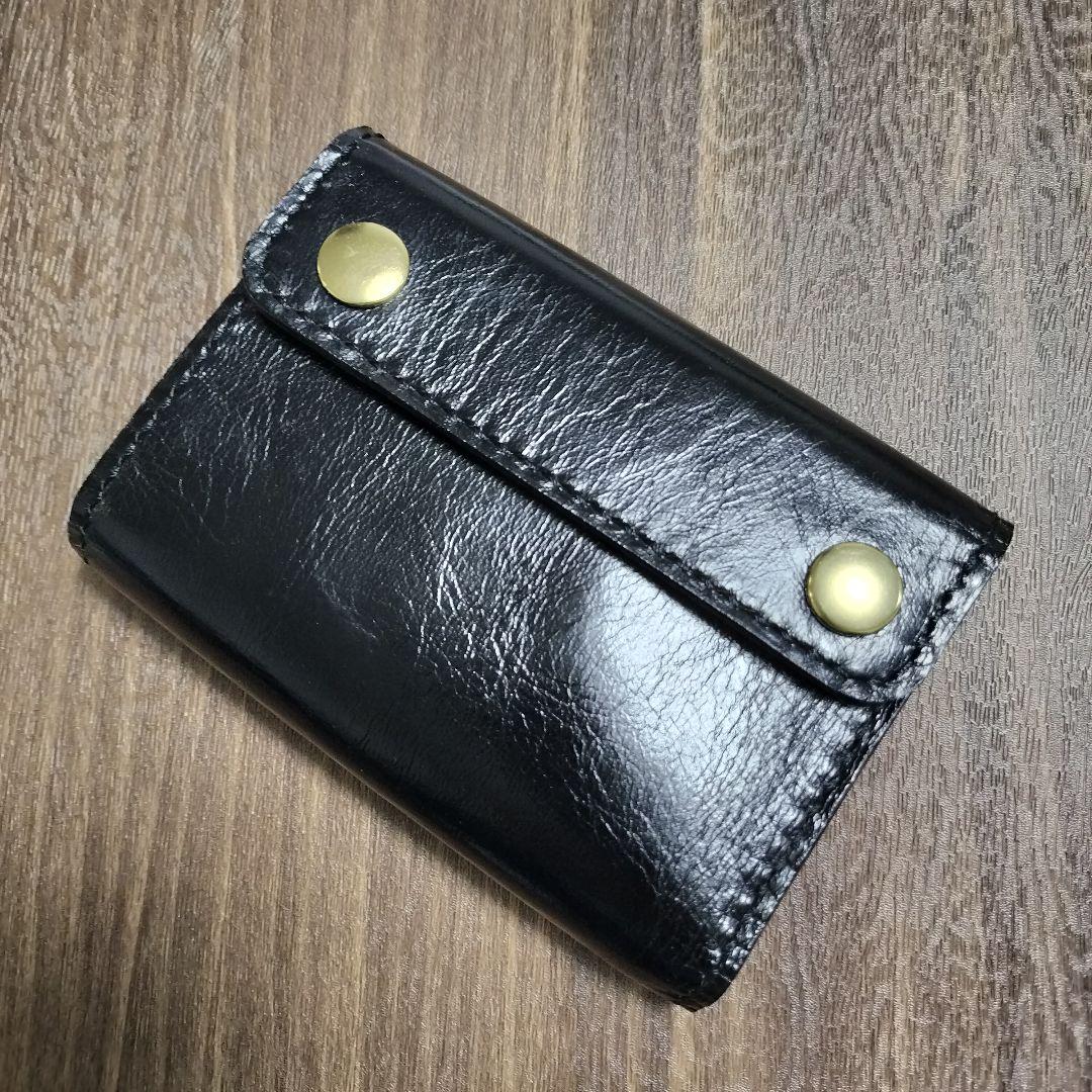 茶芯　ホースハイド　三つ折りトラッカーウォレット