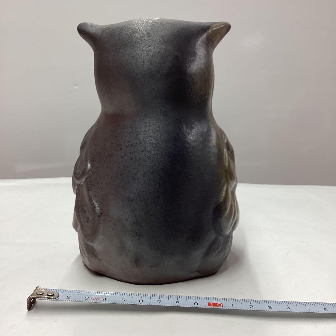 備前焼　フクロウ　置物　　［匿名便］