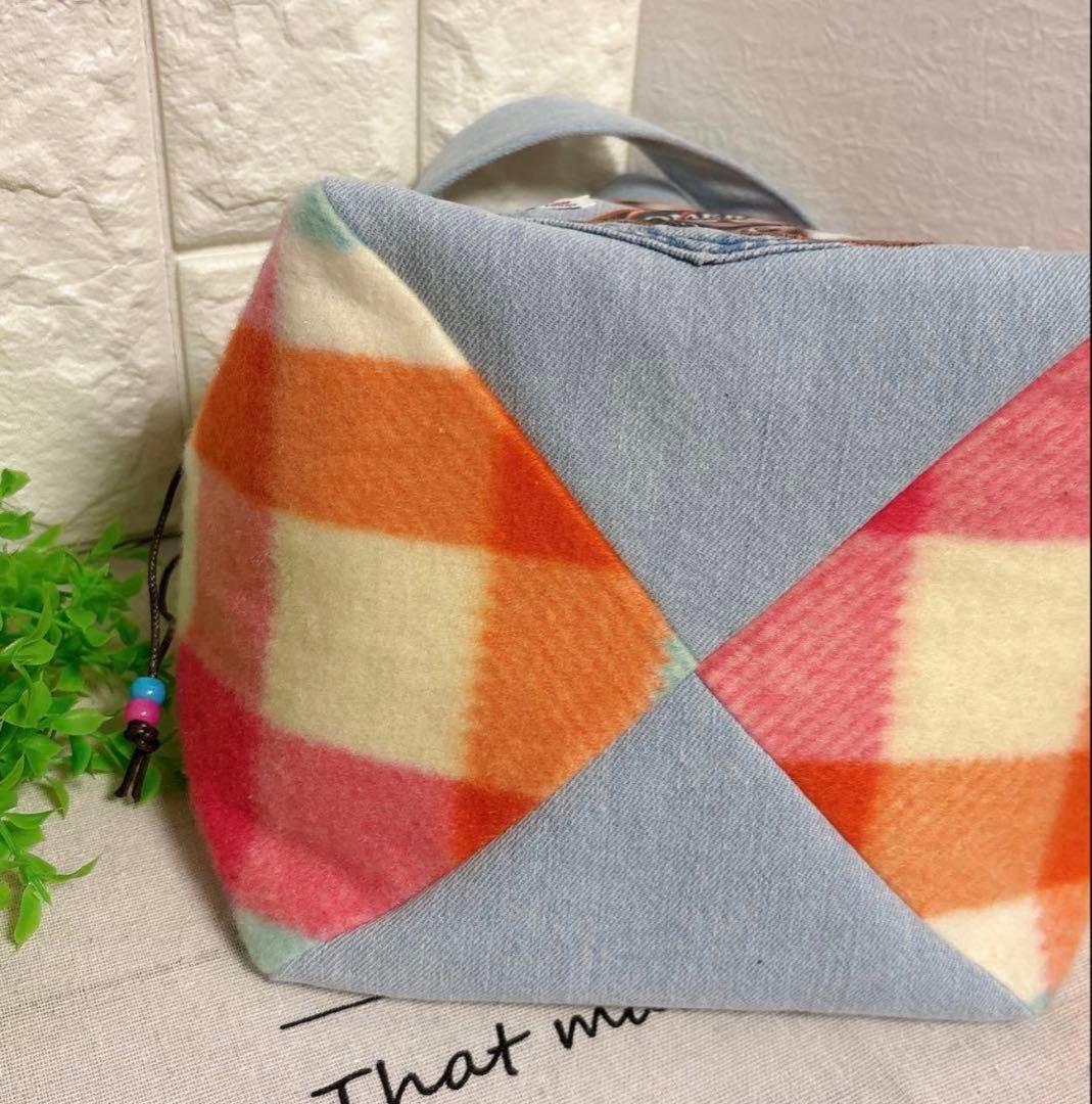 ＊handmade＊2way⭐️CUBE❣️ポメ❤️キューブトート♡巾着袋　お弁当袋⭐️