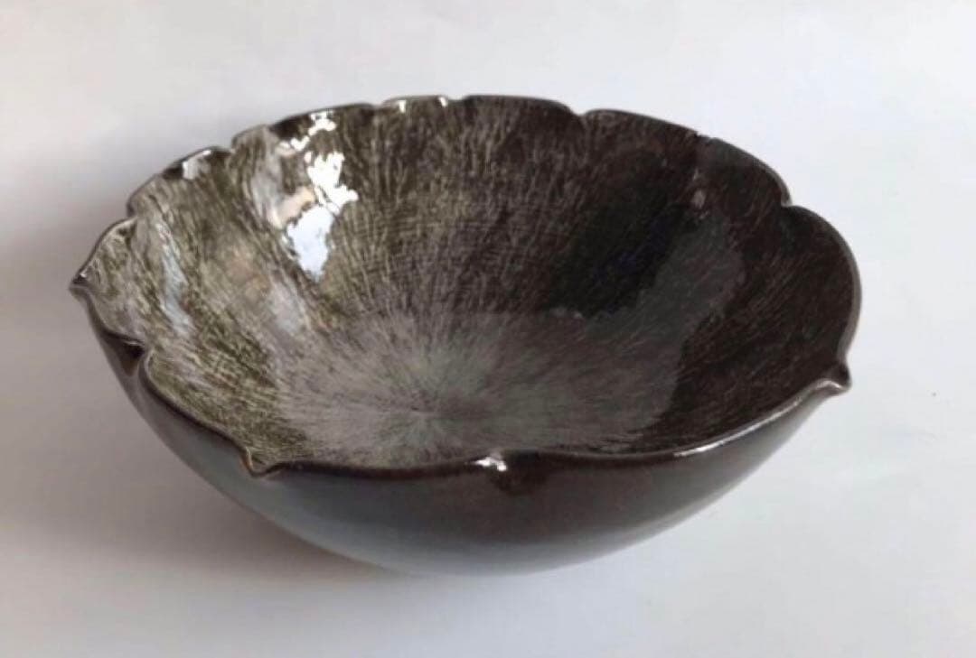 長崎県無形文化財指定 十三代臥牛窯 横石臥牛 刷毛目 菓子鉢 共箱　3点