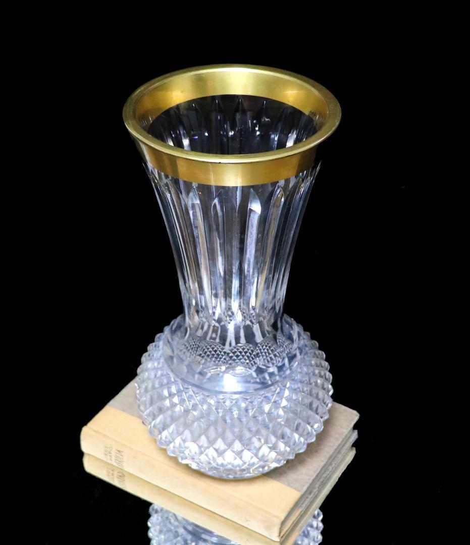 オールド・バカラ 美術館級1880年頃 金縁装飾特大切子壺 31.5cm 花瓶