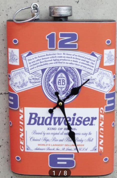掛け時計　ウォールクロック　スキットル型　Budweiser