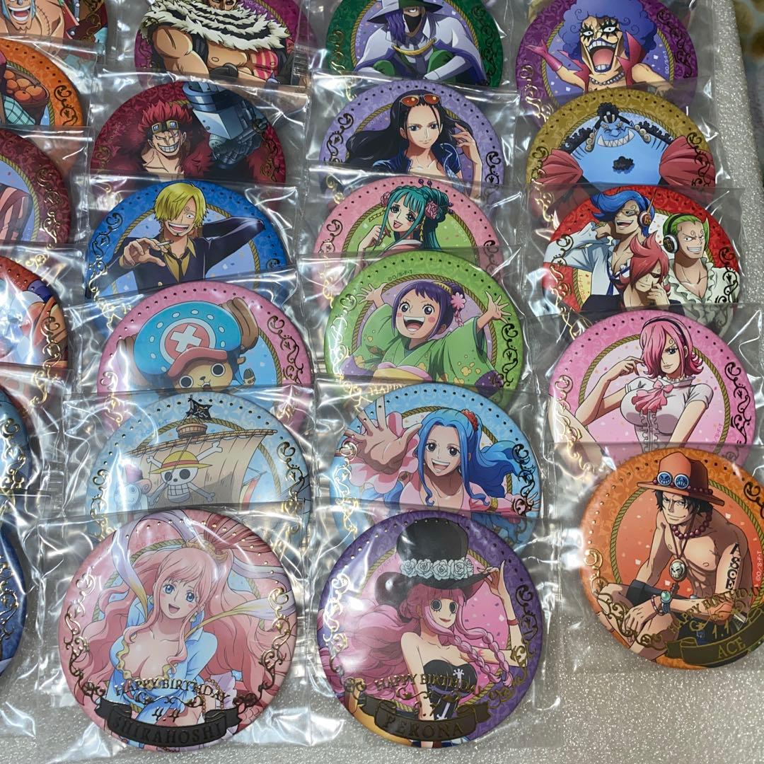 ワンピース バースデージュエリー缶バッジ 39点セット 箔押し エース