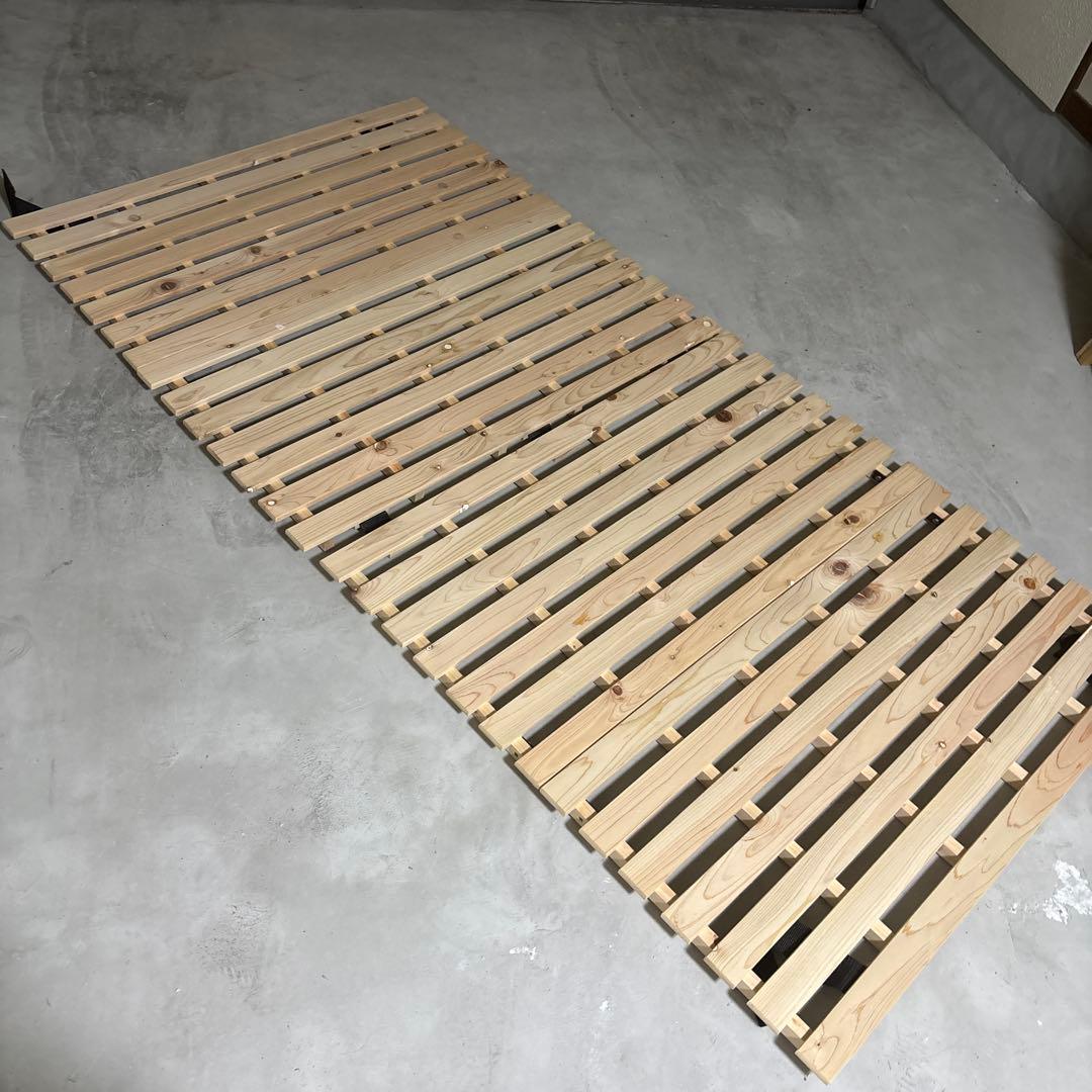 ひのきすのこベッド（二つ折り式）