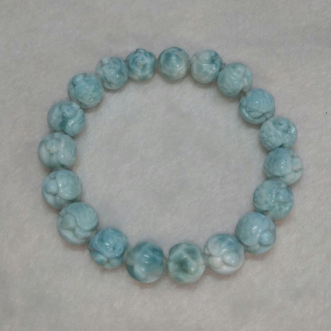 【良質,希少】ラリマー《亀》約１１㎜　ブレスレット　縁起物　運気　平和