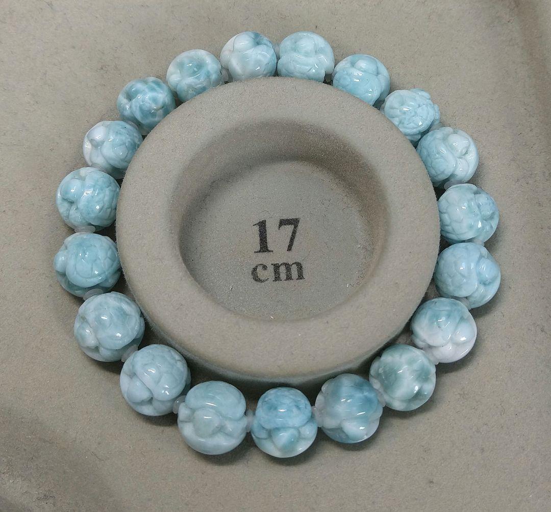 【良質,希少】ラリマー《亀》約１１㎜　ブレスレット　縁起物　運気　平和