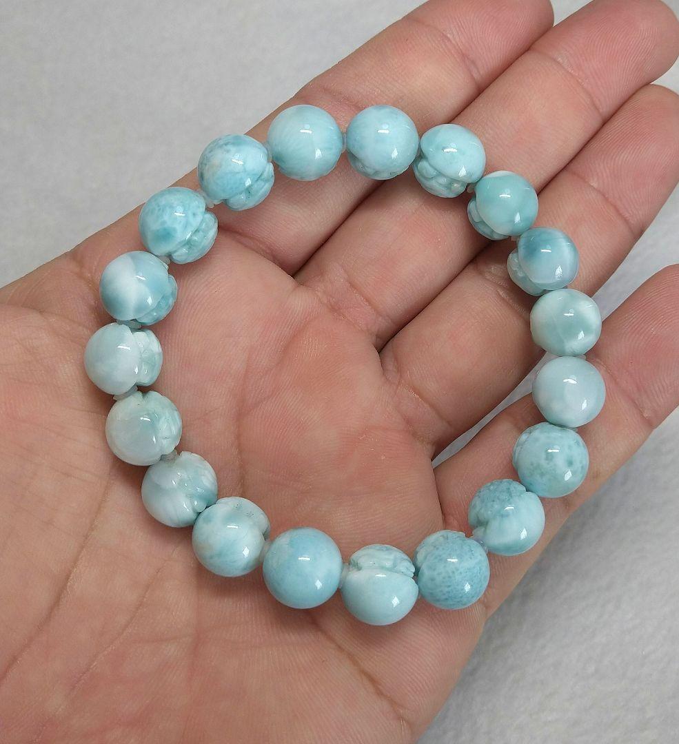 【良質,希少】ラリマー《亀》約１１㎜　ブレスレット　縁起物　運気　平和