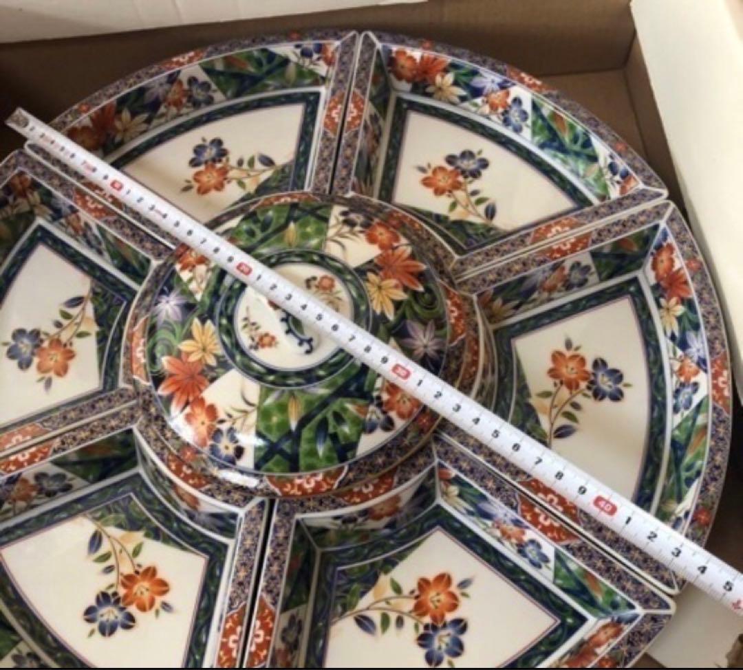 希少 回転皿 オードブル 友禅