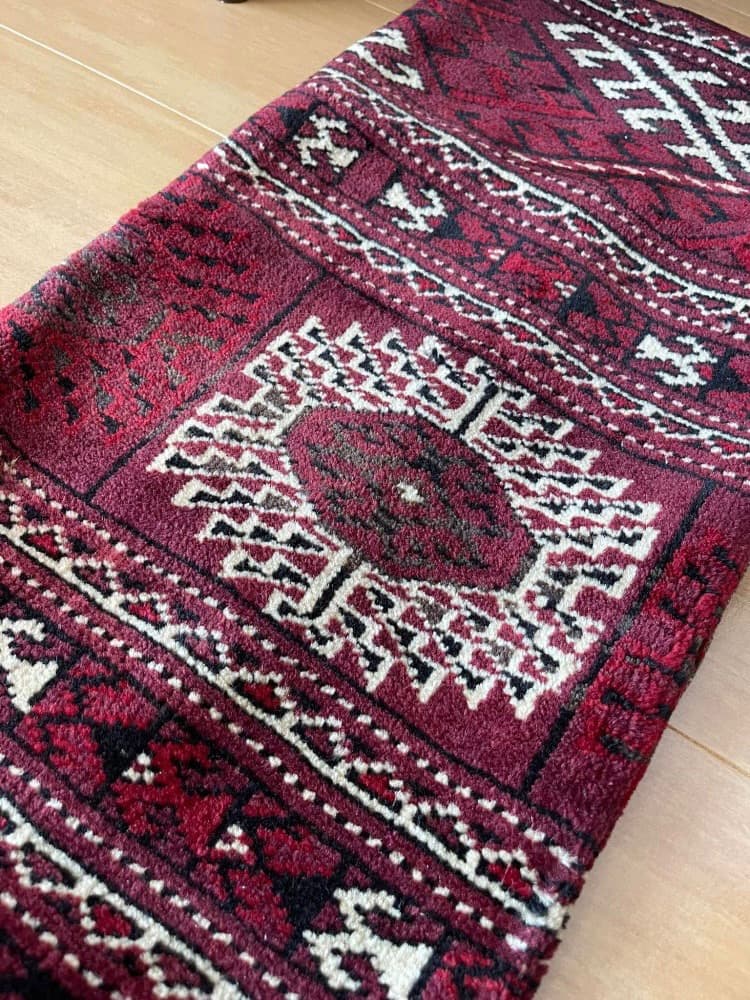 クッションカバー 　トルクメン絨毯　 57x30cm