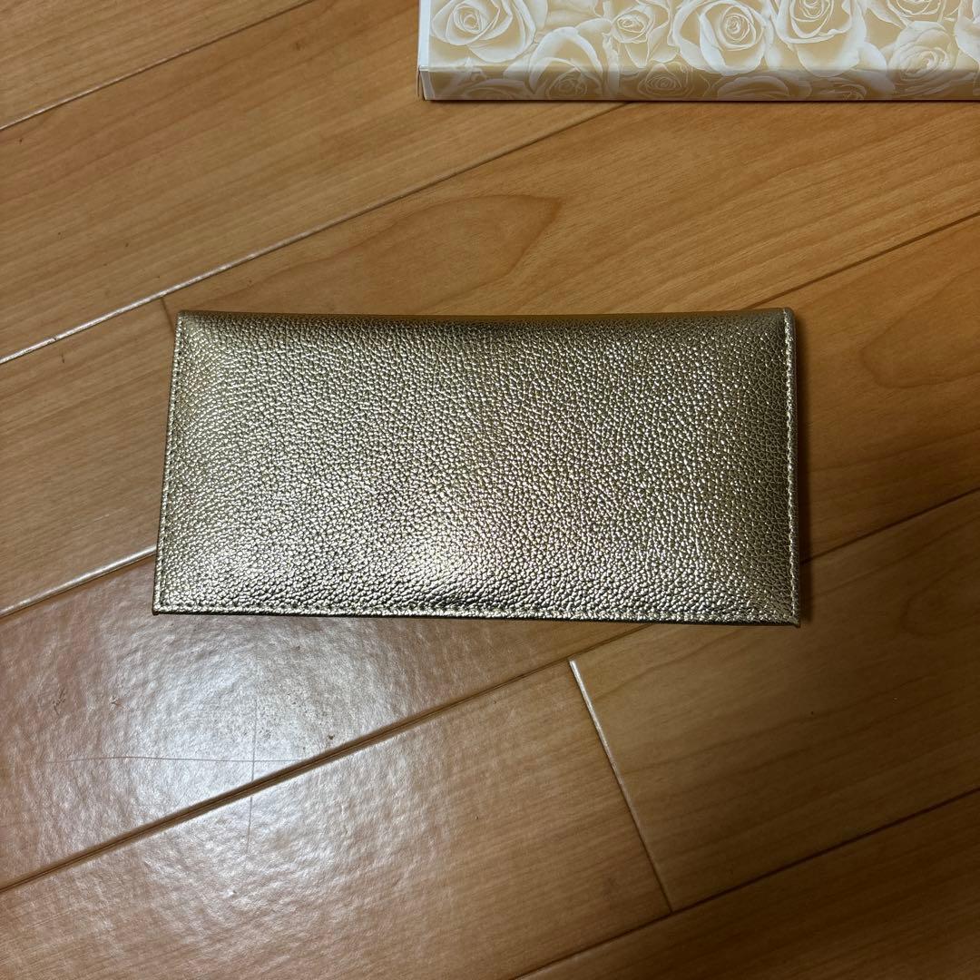 菊の御紋入り 長財布　牛革 ゴールド