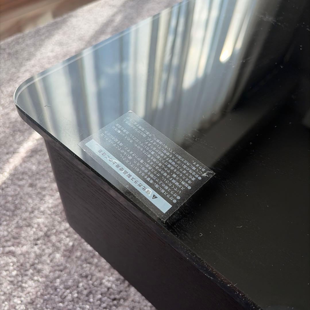 【美品】ARMONIA paora1000収納付きガラステーブル　定価8万円