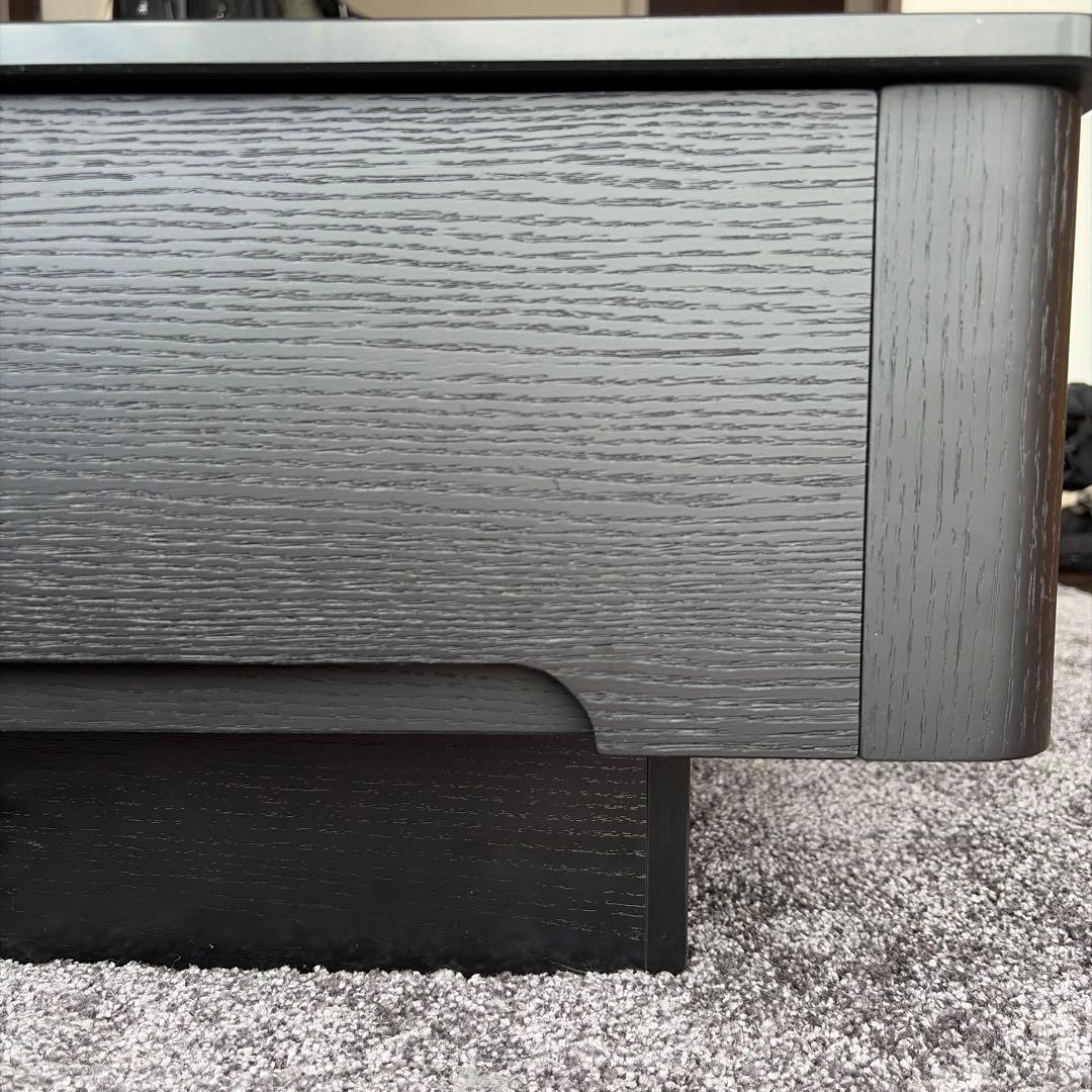 【美品】ARMONIA paora1000収納付きガラステーブル　定価8万円