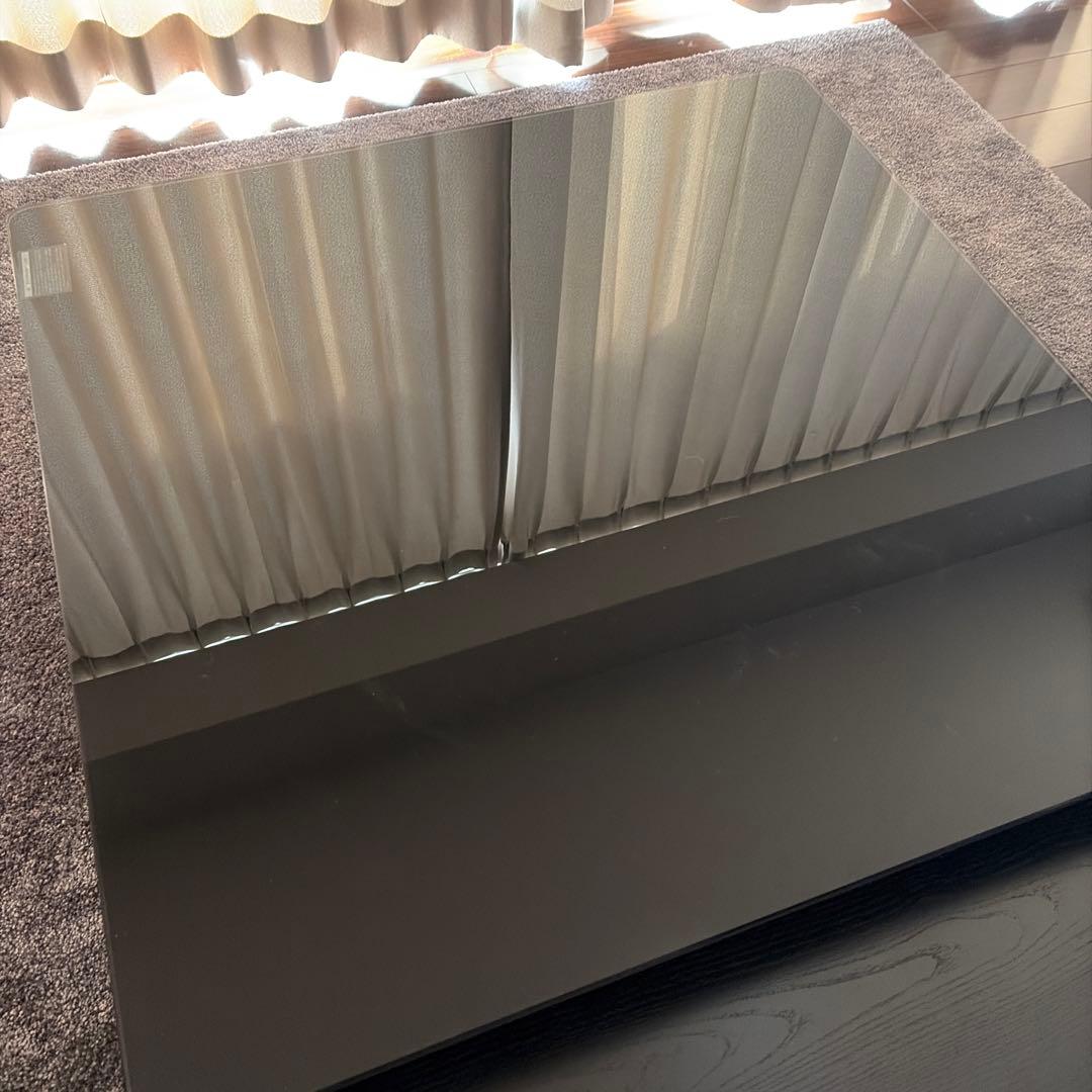 【美品】ARMONIA paora1000収納付きガラステーブル　定価8万円