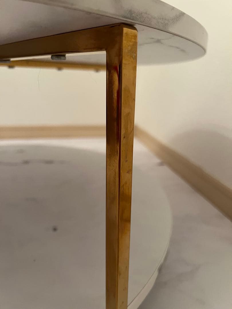 ロウヤ 大理石柄リビングテーブル 丸テーブル LOWYA