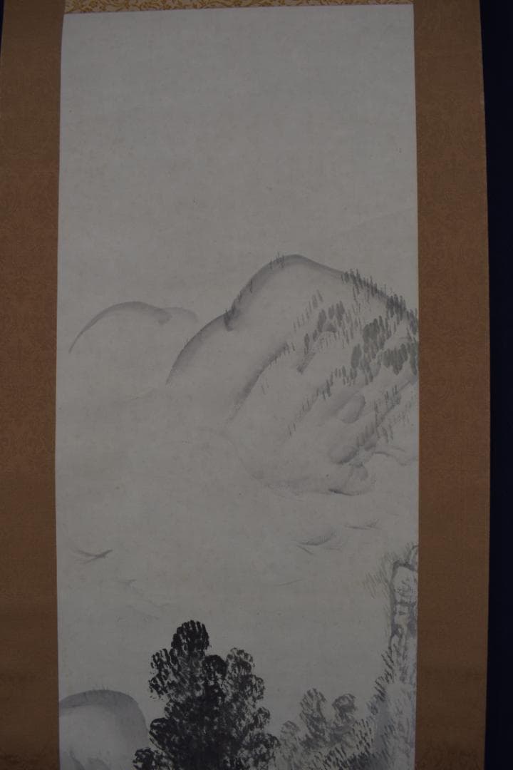 【真作】山田敬中/新山帰想図/山水人物図/掛軸☆宝船☆Z-464