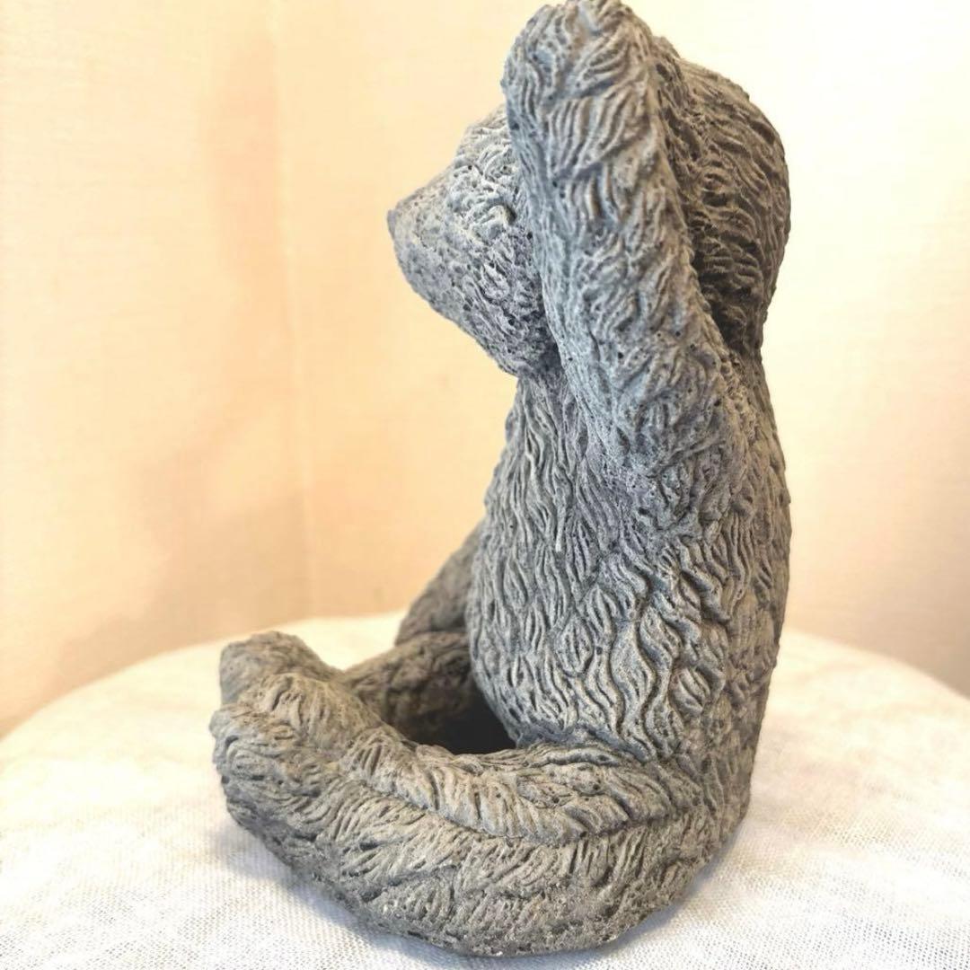 テディベア　ガーデンオブジェ　熊置物　ストーンオブジェ　ガーデン雑貨