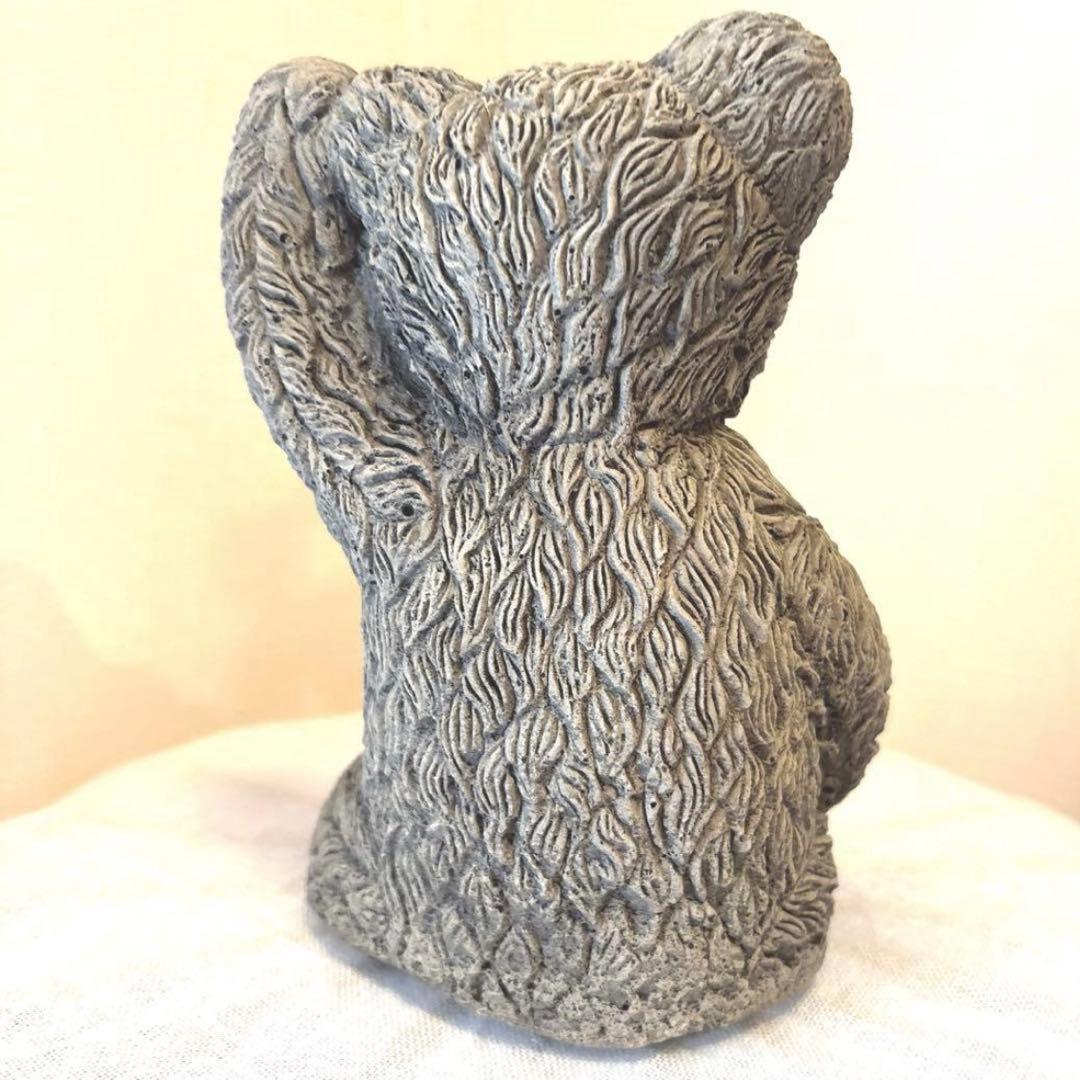 テディベア　ガーデンオブジェ　熊置物　ストーンオブジェ　ガーデン雑貨