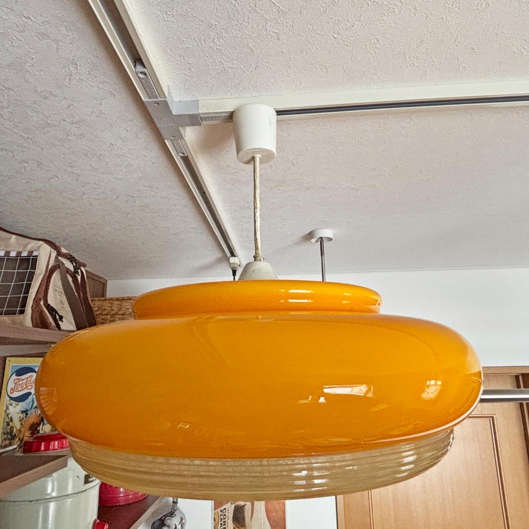 レトロ ポップ 昭和 松下電工 ナショナル 照明器具 ペンダントライト イエロー