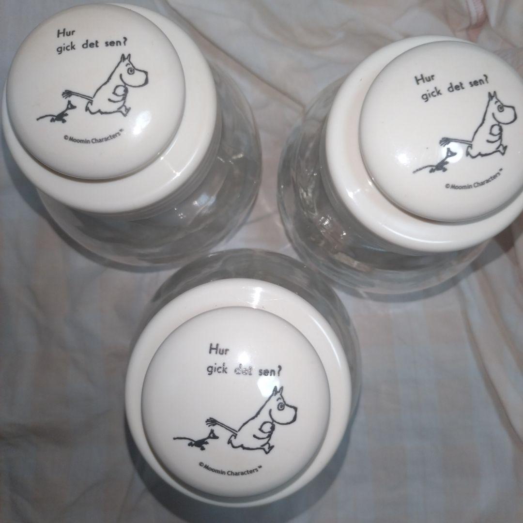 ムーミン　ビスケット　空瓶　ムーミン展　ガラス容器　スナフキン　ミィ　トーベ