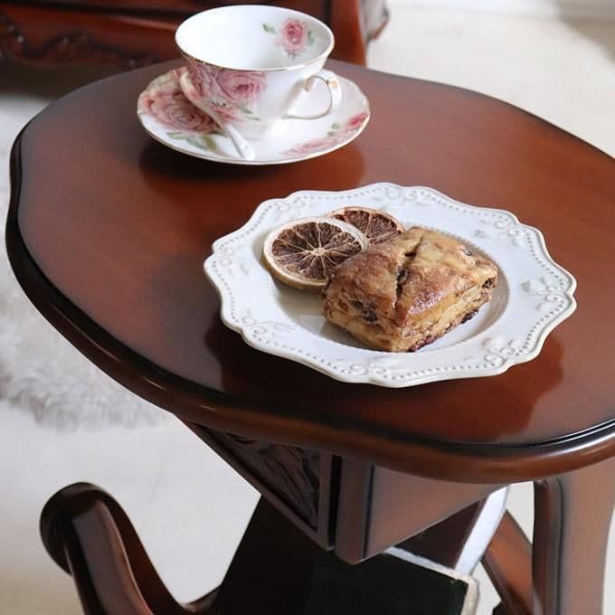 世界最高峰木材　マホガニー仕様　『サイドテーブル&マガジンラック』　手彫り彫刻