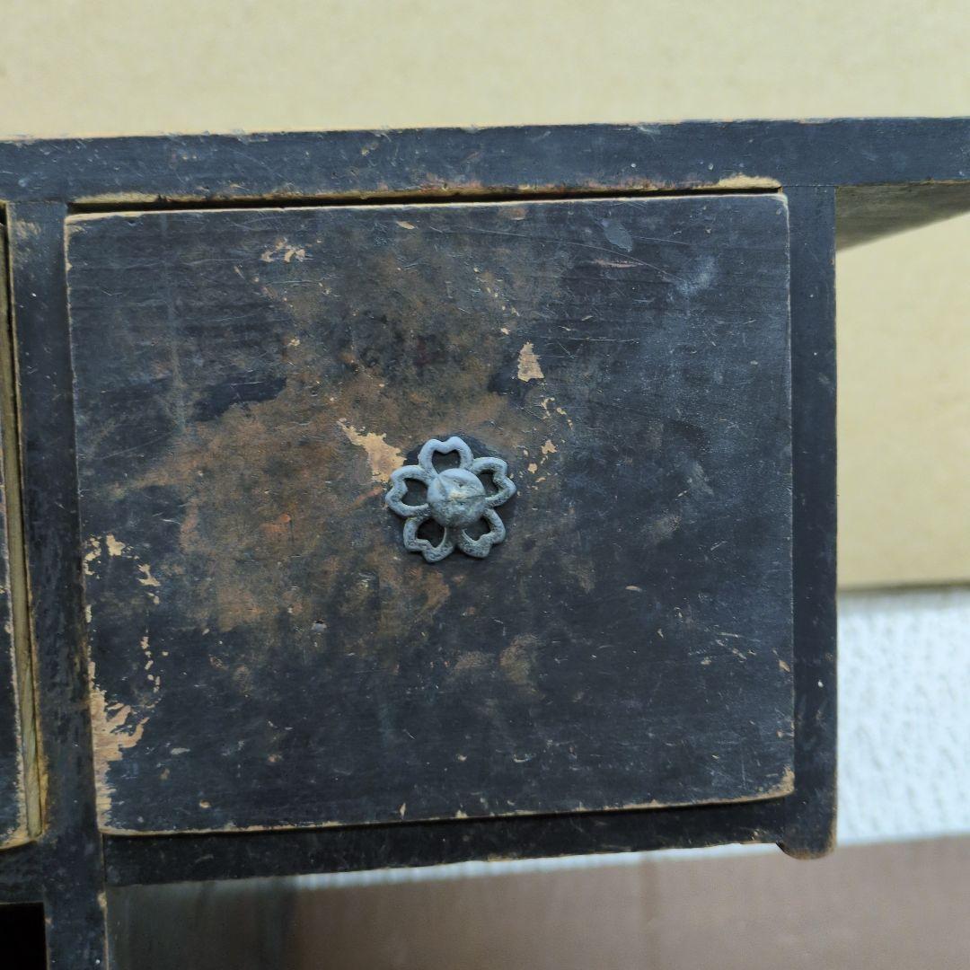 古い時代の文机 隠し箱付き