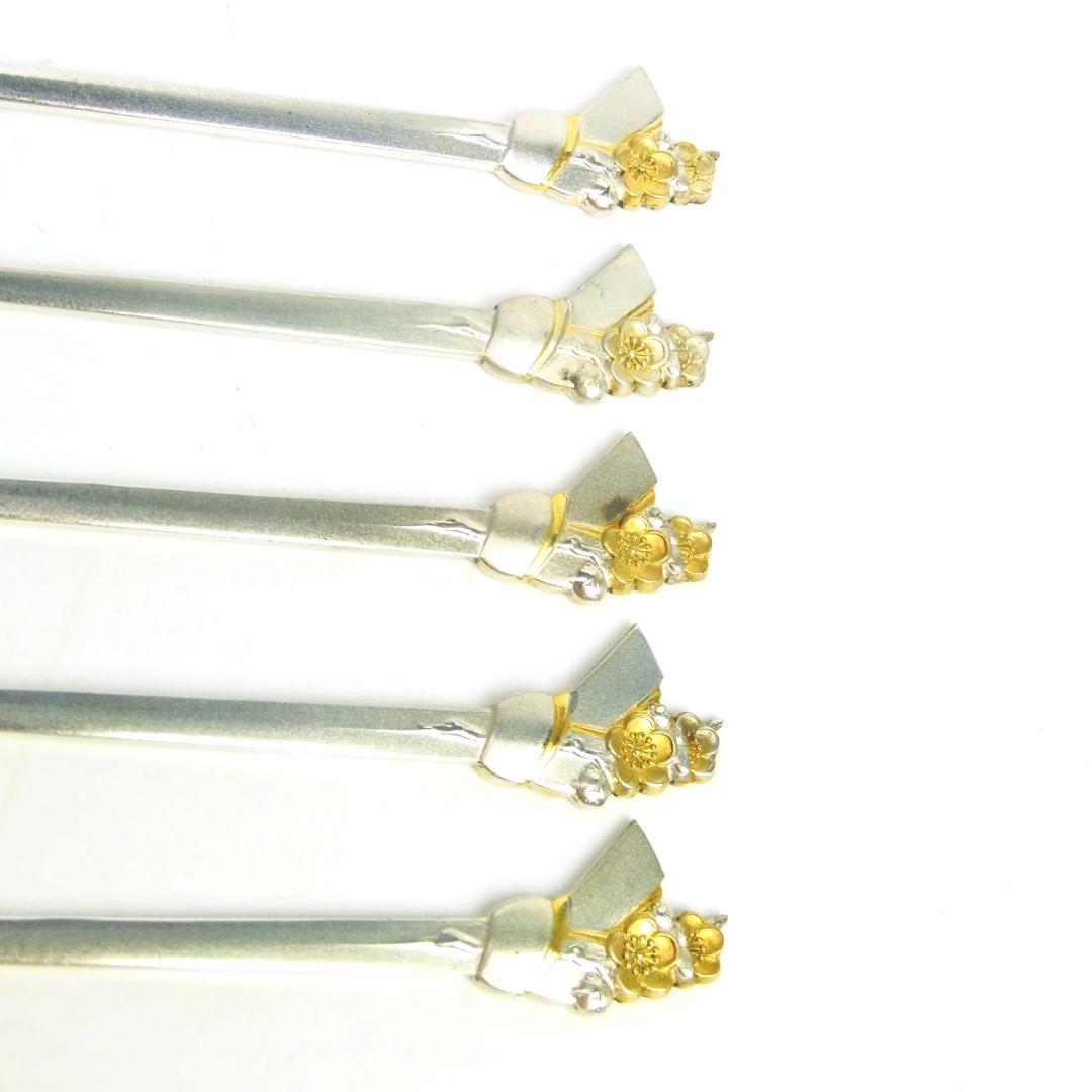 ◆銀製 フルーツピック 5本セット◆総重量27g◆銀製刻印あり◆菓子楊枝◆