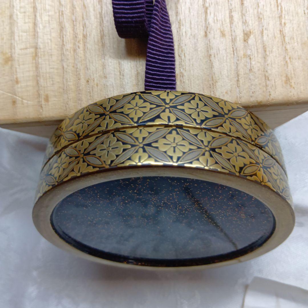 桐七宝　香合　金色 漆器 北浜芳雲　 木箱　黃布付き