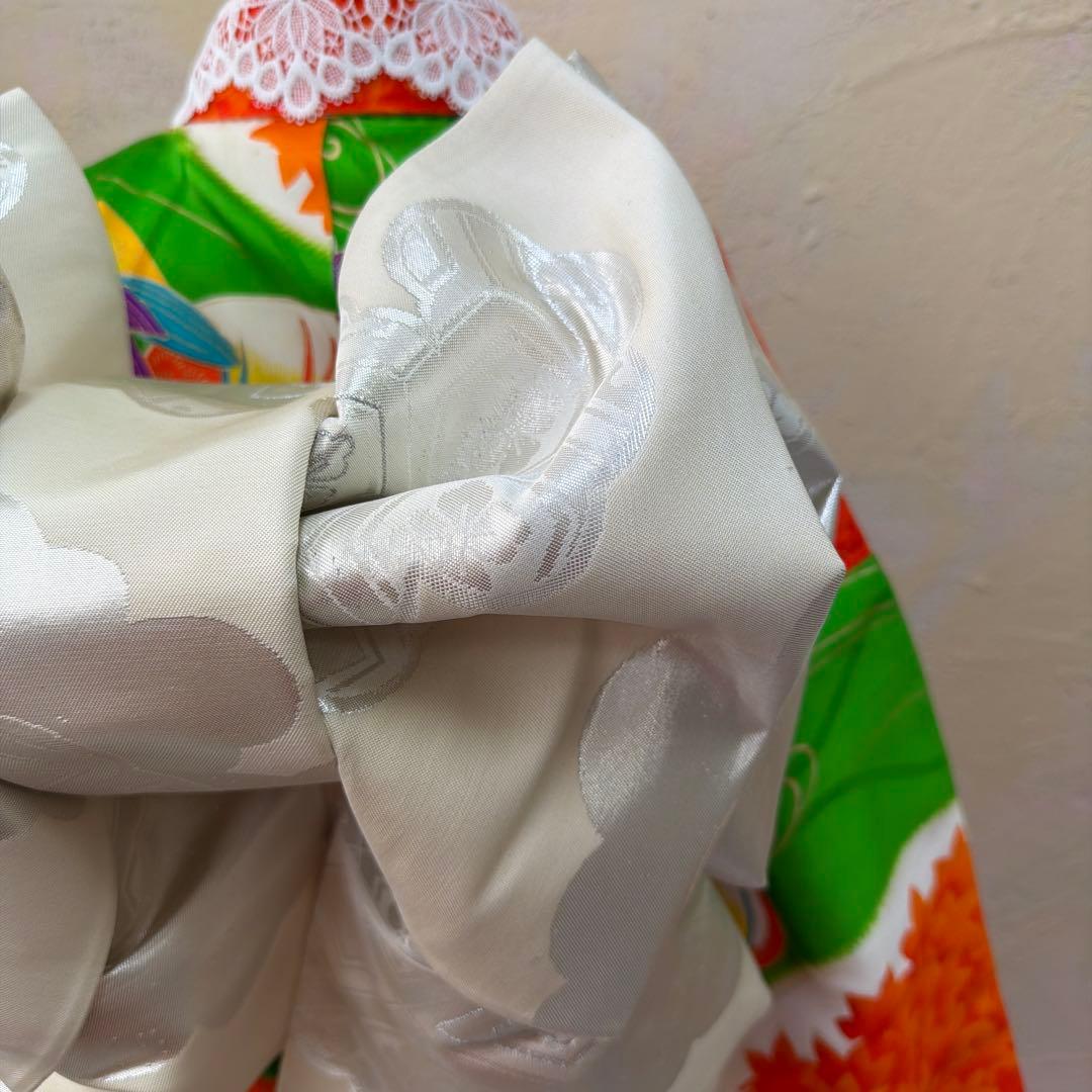 No.k008七五三 7歳 着物 フルセット レトロ柄 ※シミあり