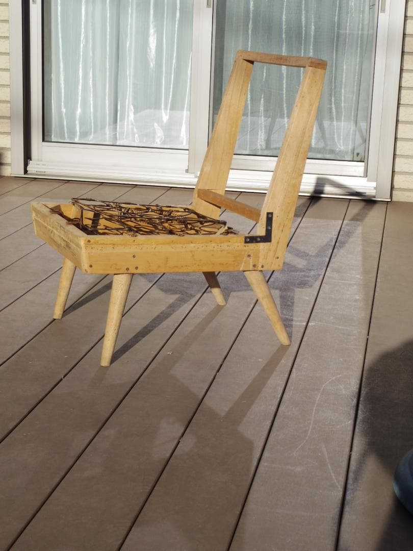 【張替え未使用品】昭和のシングルソファー